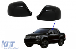 Cubiertas espejos para VW Amarok Multivan T5 Facelift Transporter T6 16-18 Negro Set-image-6068124