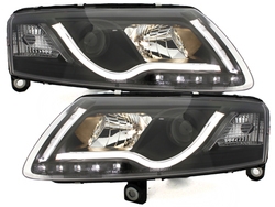 D-LITE LED Фарове AUDI A6 4F 04-07 DRL Дневни светлини Черен подходящи за Ксенон-image-52633