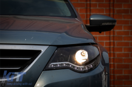 DAYLINE LED Fari per VW Passat CC 2008-2012 Nero DRL HID Look Lente-image-6096011