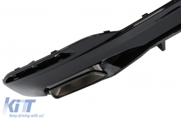 Diffuser with Exhaust Tips and Trunk Boot Spoiler suitable for BMW 5 Series G30 (2016-2019) 540 M Performance Design Carbon Look-image-6076907