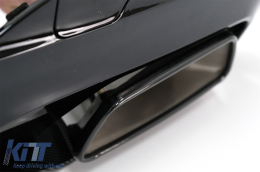 Diffuser with Exhaust Tips and Trunk Boot Spoiler suitable for BMW 5 Series G30 (2016-2019) 540 M Performance Design Carbon Look-image-6076908