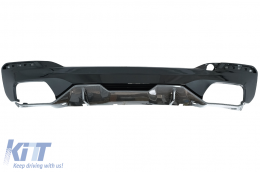 Diffuser with Exhaust Tips and Trunk Boot Spoiler suitable for BMW 5 Series G30 (2016-2019) 540 M Performance Design Carbon Look-image-6076909