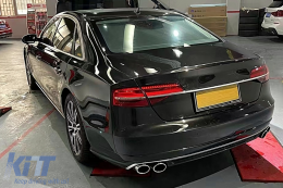 Diffuseur Arrière pour AUDI A8 D4 Facelift 15-17 S8 Look Échappement Conseils-image-6103433