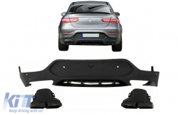 Diffuseur arrière pour Mercedes GLC C253 COUPE 15+ GLC63 Conseils noir C63S Look-image-6094444