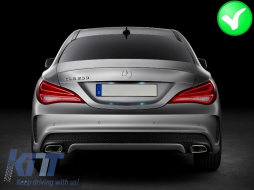 Diffuseur Arrière pour Mercedes W117 CLA 2013+ Embouts d'échappement Sport Pack-image-6003713