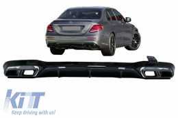 Diffuseur avec Échappement Conseils pour Mercedes E W213 16+ E63 Look Tout noir-image-6063686