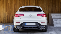 Diffuseur d'air pare-chocs pour Mercedes GLC C253 COUPE 2015+ GLC63 Silver Tips-image-6055468