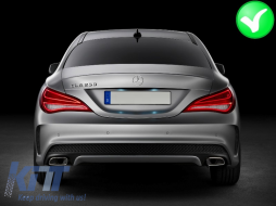 Diffuseur et Conseils dchappement pour MERCEDES CLA W117 2013+ Sport Pack Noir-image-6003607