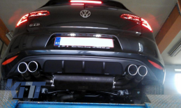 Diffuseur pare-chocs arrière pour VW Golf 7 VII 13-17 ABT Look Double Sortie--image-6039560