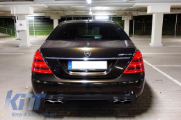 Diffuseur & Silencieux d'échappement pour Mercedes W221 S 2005-2013 S63 AMG Look-image-6020643