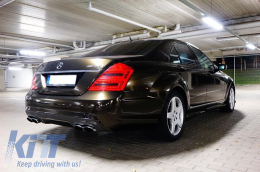 Diffuseur & Silencieux d'échappement pour Mercedes W221 S 2005-2013 S63 AMG Look-image-6020644