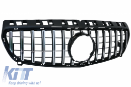 Diffusor Auspuff für Mercedes A W176 12-15 Grill GT-R Sport Look Schwarz Chrom-image-6045202