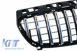 Diffusor Auspuff für Mercedes A W176 12-15 Grill GT-R Sport Look Schwarz Chrom-image-6045203