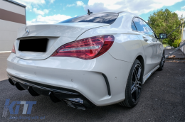 Diffusor Auspuff für Mercedes CLA W117 X117 2013-2018 Facelift CLA45 Look Schwarz-image-6072942