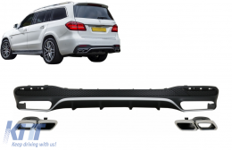 Diffusor Auspuffspitzen für Mercedes GLS X166 SUV Facelift 09.2015-2019 GLS63 Look-image-6075358