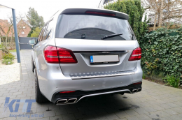 Diffusor Auspuffspitzen für Mercedes GLS X166 SUV Facelift 09.2015-2019 GLS63 Look-image-6105403