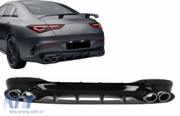 Diffusor Chrom Tipps für Mercedes CLA X118 C118 Sport Line 2019+ CLA45S Look-image-6104252