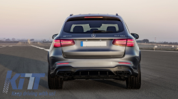 Diffusor Endrohre Auspuff für Mercedes GLC X253 SUV 15-19 GLC63 Look Schwarz Night Package-image-6055490