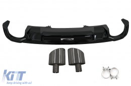 Diffusor Endrohre für Audi A4 B9 8W 16-18 Limousine Avant für S Line Stoßstange-image-6097223