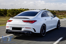 Diffusor Endrohre für Mercedes CLA X118 C118 Sport Line 2019+ CLA45S Look Schwarz Aerodynamikpaket-image-6090654