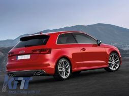 Diffusor für Audi A3 8V Schrägheck Sportback 12-15 Auspuff S3 Quad Look-image-6026407