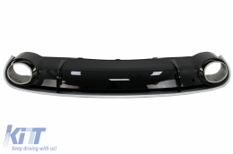 Diffusor für Audi A4 B8 Pre Facelift 07-11 Kühlergrill Auspuff RS4 Look-image-6100156