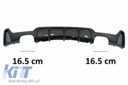 Diffusor für BMW 4 F32 F33 F36 13-19 M Look Kohlenstoff Zwilling Doppelt Auslauf-image-6063752