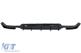 Diffusor für BMW 4 F32 F33 F36 2013-2019 M-Look Zwilling Einzel Auslauf Glänzend schwarz-image-6085546