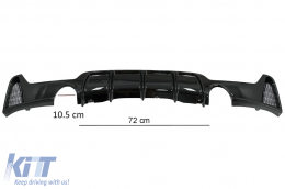 Diffusor für BMW 4 F32 F33 F36 2013-2019 M-Look Zwilling Einzel Auslauf Glänzend schwarz-image-6085547