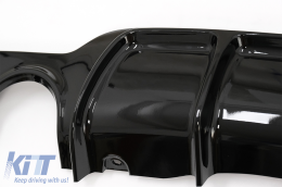 Diffusor für BMW 4 F32 F33 F36 2013-2019 M-Look Zwilling Einzel Auslauf Glänzend schwarz-image-6085551