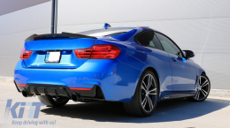 Diffusor für BMW 4 F32 F33 F36 2013-2019 M-Look Zwilling Einzel Auslauf Glänzend schwarz-image-6085647