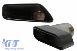 Diffusor für BMW 5 G30 17-2019 M Perform Look Auspuff Schalldämpfer Schwarz Spoiler-image-6058128