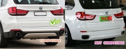 Diffusor für BMW X5 F15 13-18 M-Tech V8 Look Auspuff Tipps nur Standard Stoßstange-image-6055408