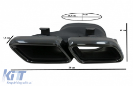 Diffusor für Mercedes S C217 Coupé 14-20 S63 Facelift Look Schwarz Schalldämpfer Tipps-image-6073354