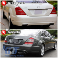 Diffusor für Mercedes S W221 05-13 Facelift S63 S65 Look Schalldämpfer Tipps-image-6061960