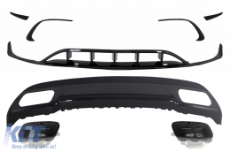 Diffusor für Mercedes W176 15-18 Sport Pack Spoiler Auspuff Splitters Fins Aero-image-6059152