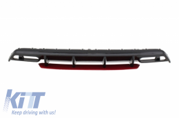 Diffusor Rot für Mercedes A W176 Facelift 15-18 A45 Look Endrohre Splitter Fins-image-6058943