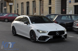 Diffusor Tipps Silber Gitter für Mercedes CLA X118 C118 Sport Line 19+ CLA35 Look-image-6080473