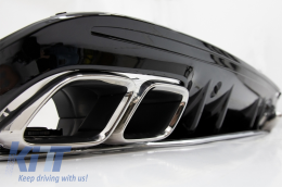 Diffusore Argento Punte per MERCEDES C W205 AMG Line 14-20 C63S Look Spoiler tronco-image-6057028