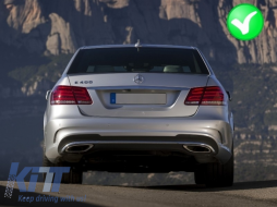 Diffusore aria Punte Scarico Nero per Mercedes W212 S212 AMG Line Facelift 13-16-image-6039238