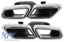 Diffusore aria Scarico per Mercedes E W212 S212 AMG Line Facelift 13-16 Nero-image-6006372