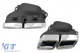 Diffusore Cromo Punte per Mercedes E W212 S212 Facelift 13-16 solo Sport Paraurti-image-6093220