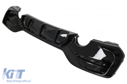 Diffusore d'aria Doppia uscita per Scarico Singolo per BMW Serie 1 F20 F21 LCI 15-19 Nero Lucido-image-6086869