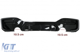 Diffusore d'aria Doppia uscita per Scarico Singolo per BMW Serie 1 F20 F21 LCI 15-19 Nero Lucido-image-6086870