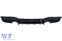 Diffusore d'aria Doppia uscita per Scarico Singolo per BMW Serie 1 F20 F21 LCI 15-19 Nero Lucido Competition Design-image-6087198