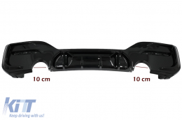 Diffusore d'aria Doppia uscita per Scarico Singolo per BMW Serie 1 F20 F21 LCI 15-19 Nero Lucido Competition Design-image-6087201