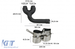 Diffusore d'aria Paraurti per Audi Q7 SUV 4M Facelift 2020+ SQ7 Design Punte Scarico-image-6098124