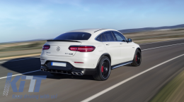 Diffusore d'aria paraurti per Mercedes GLC Coupe C253 15-18 GLC63 Look Scarico-image-6055470