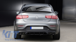 Diffusore d'aria paraurti per Mercedes GLC Coupe C253 15-18 GLC63 Look Scarico-image-6055445