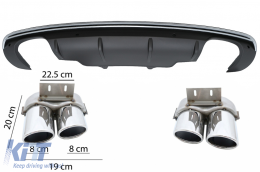 Diffusore Doppia uscita per Audi Q5 8R Facelift 13-16 Paraurti S-Line-image-6042005